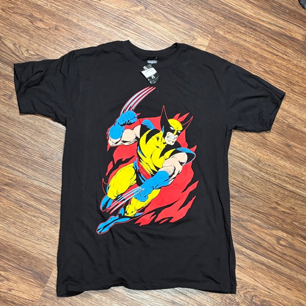 Marvel Wolverine Hot Topic Black Graphic T-Shirt Men's L X-Men NWT